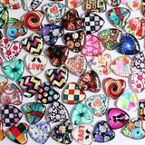 10pcs Heart Pattern Glass Cabochons Flatback Trays