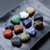 25mm Natural Stone Beads Heart Shape Tiger Eye Green Aventurine DIY Necklace