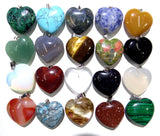25mm Quartz Tiger Eye Heart Pendant for Jewelry Making
