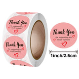 25mm Pink Thank You Stickers Small Business Decoration Labels Gift For You
