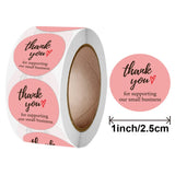 25mm Pink Thank You Stickers Small Business Decoration Labels Gift For You