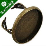 25mm Round Adjustable Antique Bronze Ring Base Setting, 20PCS
