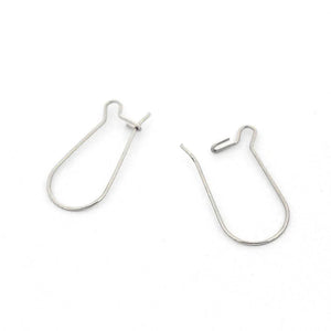 25mm Stainless Steel 316L Ear Wires Earring Hook Kidney Earwires