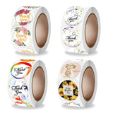 25mm Flower Painted Thank You Stickers for Mother's Day