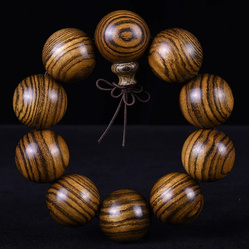 Tibetan Buddhism Tiger Skin Sandalwood Beads Amulet Bracelet
