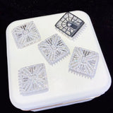 25mm Square CZ-inlaid Pearl Bracelet Buckle