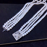 25mm Square CZ-inlaid Pearl Bracelet Buckle