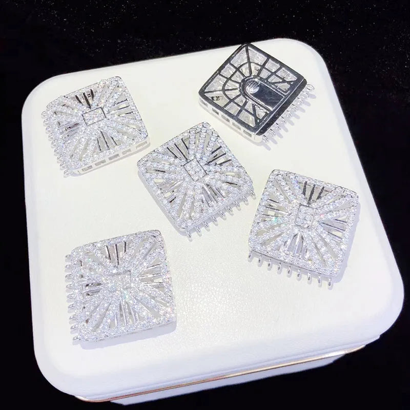 25mm Square CZ-inlaid Pearl Bracelet Buckle