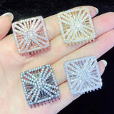 25mm Square CZ-inlaid Pearl Bracelet Buckle