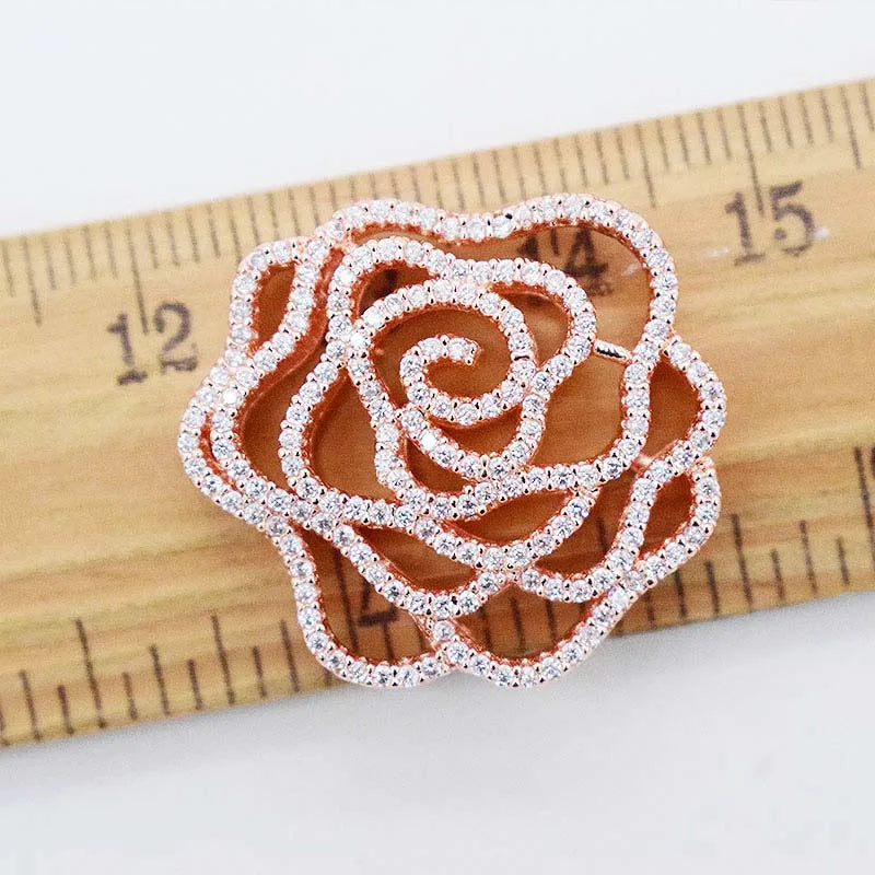 25mm Women's High Classic CZ Multi-Color Rose Earrings