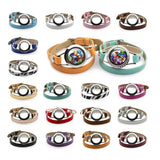 25mm Wrap Bracelet 316L Stainless Steel Memory Locket PU Leather Wrap Bracelet