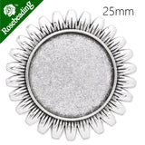 25mm Sunflower Shape Brooch Blank - Set of 10
