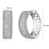 25mm Hoop Earrings with Zirconia Stones for Women
