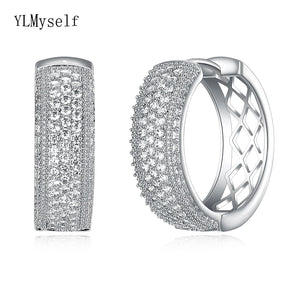25mm Hoop Earrings with Zirconia Stones for Women