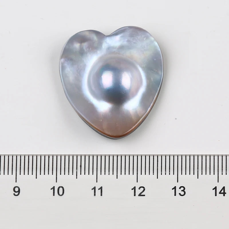 25mm Gray Mabe Pearl Heart Shape for Jewelry Making
