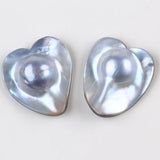 25mm Gray Mabe Pearl Heart Shape for Jewelry Making