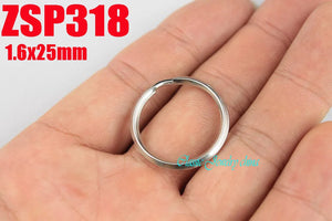 25mm Stainless Steel Key Ring DIY Key Chain Split Rings 100pcs