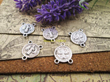 25pcs Jesus Oval Rosary Cross Charm 19*15mm Tibetan Silver Plated Pendants
