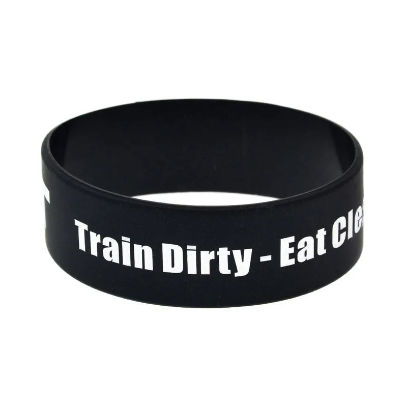25pcs 24H Fit Train Dirty Eat Clean Stay Fit Silicone Bracelet Adult Size