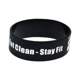 25pcs 24H Fit Train Dirty Eat Clean Stay Fit Silicone Bracelet Adult Size
