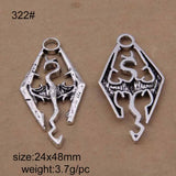 25pcs Vintage Tibetan Silver Animal Charms Pendant 24x48mm DIY Jewelry Making