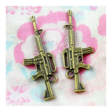 25pcs Antique Bronze Submachine Gun Charms Pendant DIY Jewelry