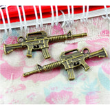 25pcs Antique Bronze Submachine Gun Charms Pendant DIY Jewelry