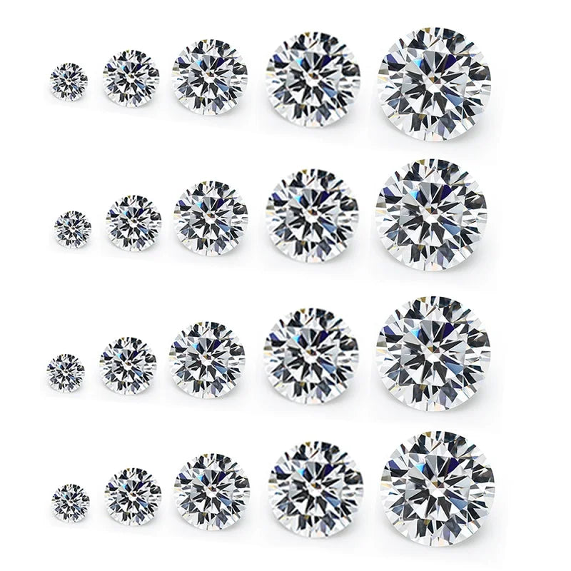 25-50pcs AAAAA Round CZ Loose Stones 4-8mm Mix 5 Size Synthetic Gemstone