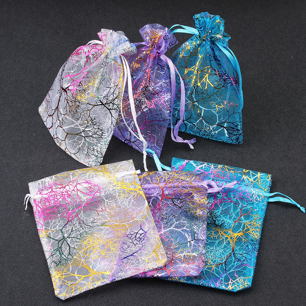25pcs Colorful Organza Bags Jewelry Packaging Wedding Favor Gift Bags