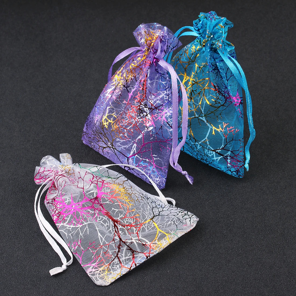25pcs Colorful Organza Bags Jewelry Packaging Wedding Favor Gift Bags