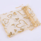 25pcs Organza Love Sack Drawstring Bags Jewelry Wedding Party Gift Bag