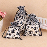 25pcs Organza Jewelry Bags Cat Claw Pattern Gift Bag Drawstring Pouch
