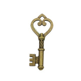 25pcs Antique Bronze 2 Sided Key Charm 46x18mm