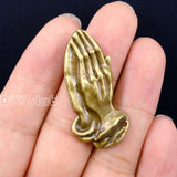 25pcs Antique Bronze Praying Hands Charms Pendant 40x19mm