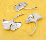 25pcs Tibetan Silver Ginkgo Leaf Charms Pendant 47x32mm