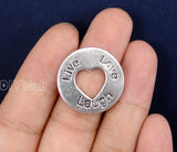 25pcs Tibetan Silver Live Laugh Love Charms 24mm