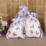 25pcs Butterfly Organza Jewelry Bag Drawstring Gift Wedding Party Pouch