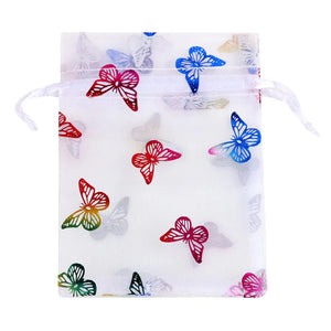 25pcs Butterfly Organza Jewelry Bag Drawstring Gift Wedding Party Pouch