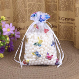 25pcs Butterfly Organza Jewelry Bag Drawstring Gift Wedding Party Pouch