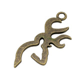 25pcs Deer Head Silhouette Charms, Bronze Deer Antlers Pendants