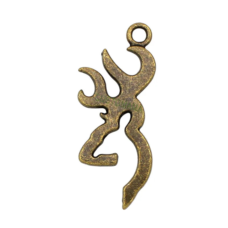 25pcs Deer Head Silhouette Charms, Bronze Deer Antlers Pendants
