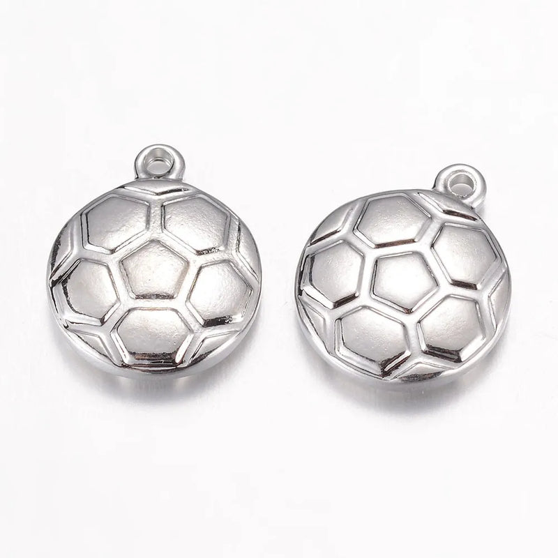 25pcs Football Soccer Ball Stainless Steel Charms Necklace Earring Pendant