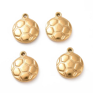 25pcs Football Soccer Ball Stainless Steel Charms Necklace Earring Pendant