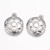 25pcs Football Soccer Ball Stainless Steel Charms Necklace Earring Pendant
