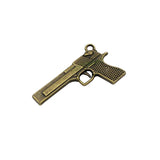 25pcs Antique Bronze Pistol Charms Pendant 35x20mm
