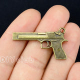 25pcs Antique Bronze Pistol Charms Pendant 35x20mm