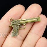 25pcs Antique Bronze Pistol Charms Pendant 35x20mm