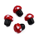 25pcs Lampwork Mushroom Beads for DIY Jewelry Making