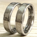 25pcs LOVE Heart Stainless Steel Ring 6mm Gift Wedding Engagement Jewelry