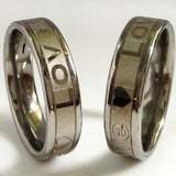 25pcs LOVE Heart Stainless Steel Ring 6mm Gift Wedding Engagement Jewelry